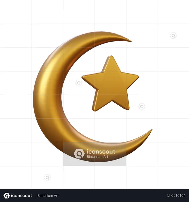 Ramadhan Moon Star  3D Icon