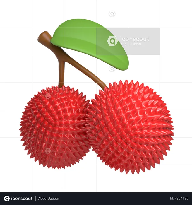 Rambután  3D Icon