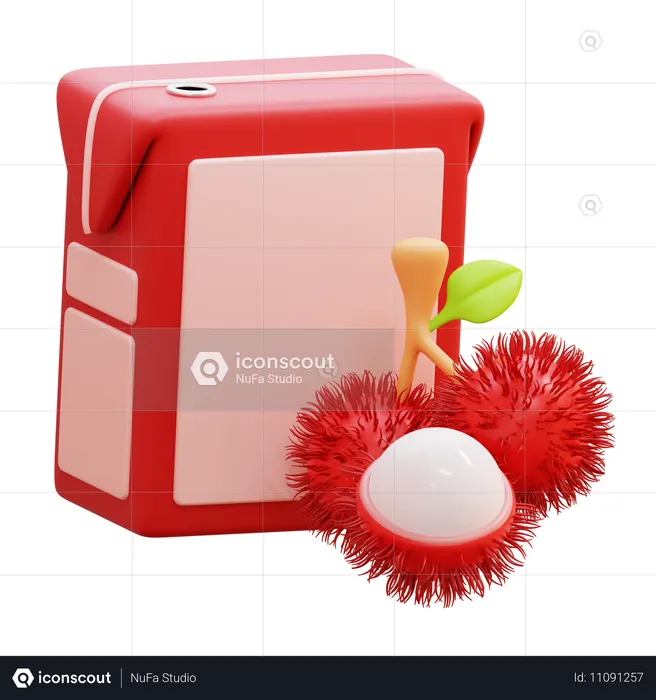 Rambutan-Saft-Box  3D Icon