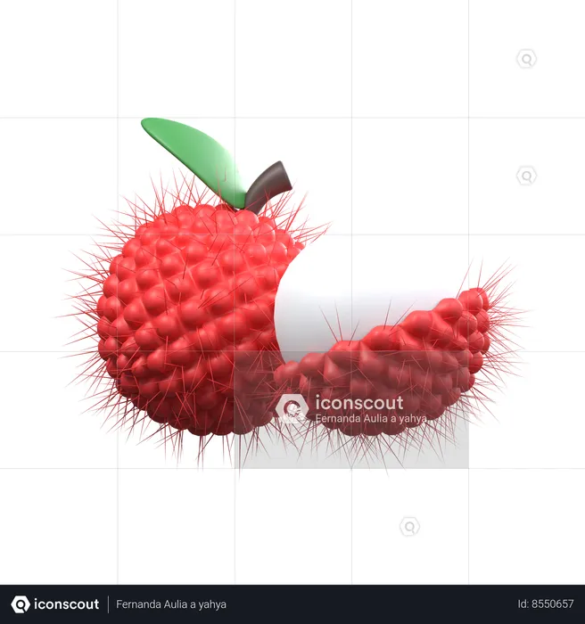 Rambutan Slices  3D Icon