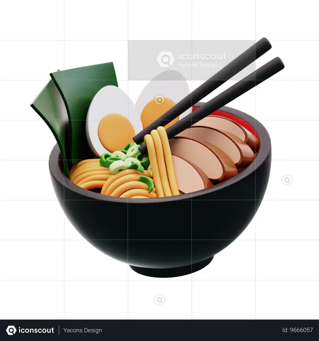 Ramen de frango com pauzinho  3D Icon