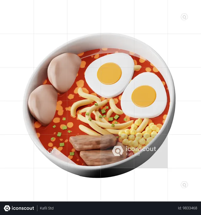 Ramen Miso Comida Japonesa  3D Icon