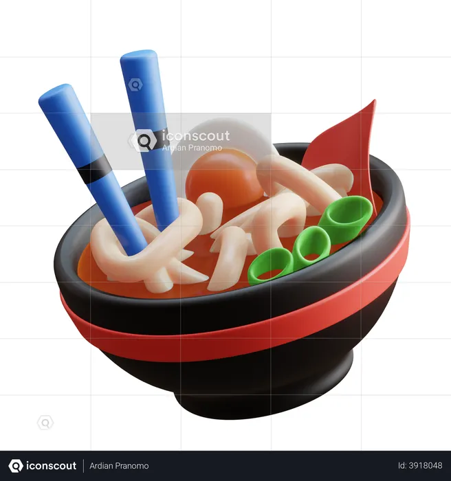 Ramen Noodle  3D Illustration