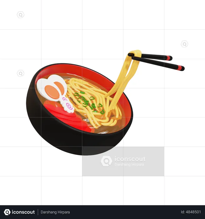 Ramen Noodles Bowl  3D Icon