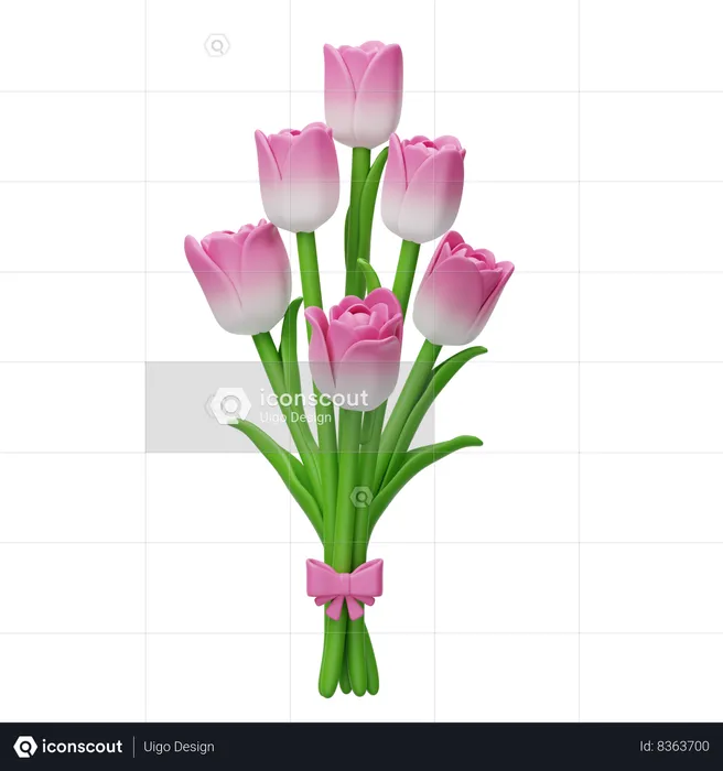 Ramo de tulipanes  3D Icon