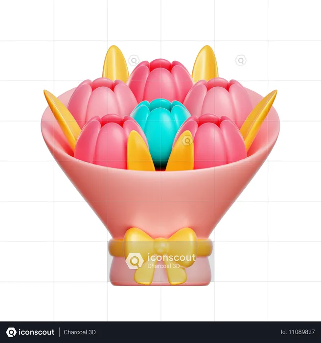 Ramo de tulipanes  3D Icon