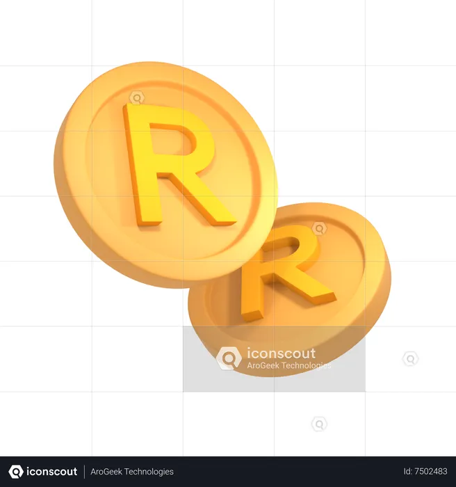 Rand sul-africano  3D Icon