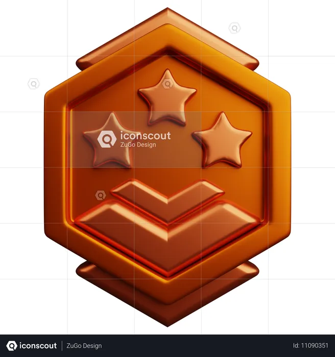 Rang bronze  3D Icon