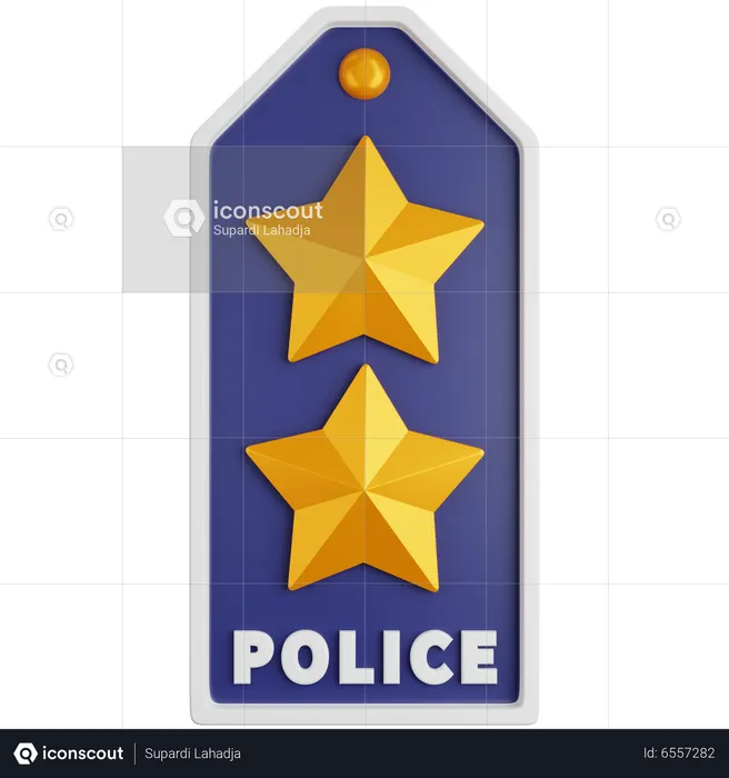 Rango policial de dos estrellas  3D Icon