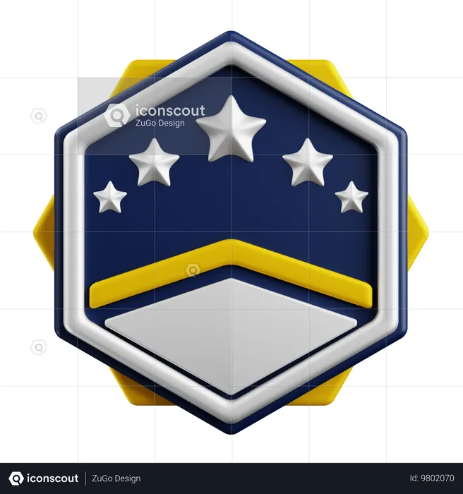 Rank Badge Logo 3D Icon