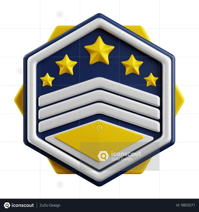 Rank Badge Logo 3D Icon