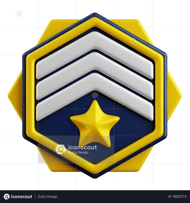 Rank Badge Logo 3D Icon