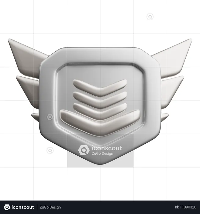 랭크 실버  3D Icon