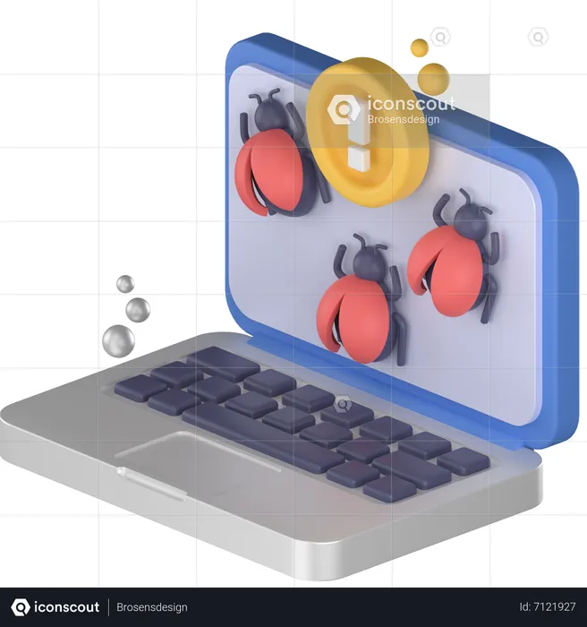 Ransomware-Laptop  3D Icon