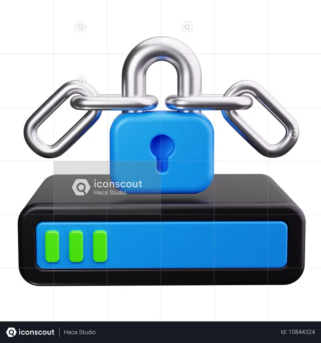 Ransomware Lock  3D Icon