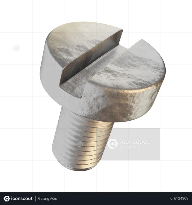 Ranura para tornillo plano  3D Icon