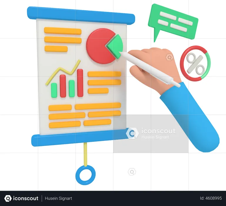 Rapport d'activité  3D Illustration