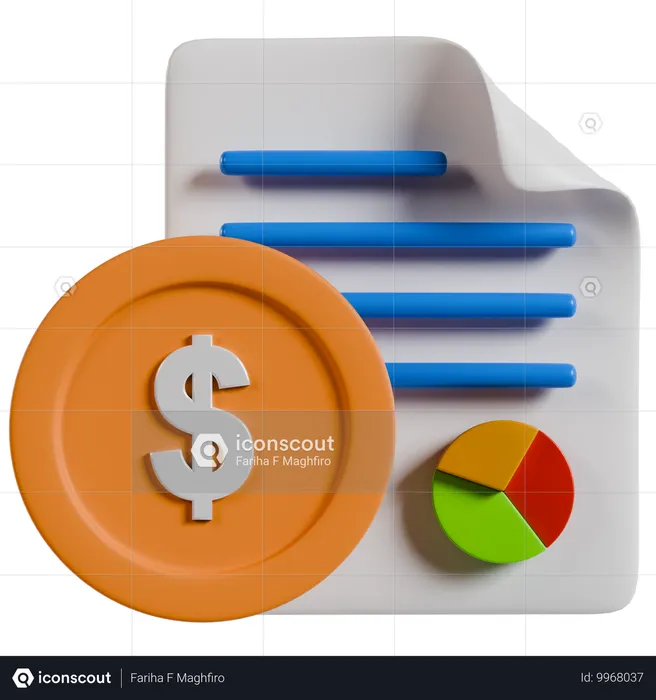 Rapport d'analyse financière  3D Icon