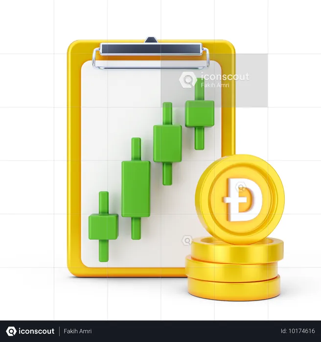 Rapport sur la croissance du dogecoin  3D Icon