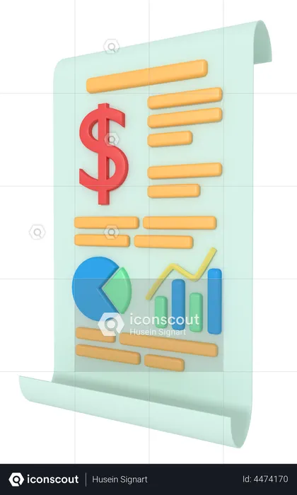 Rapport financier  3D Illustration