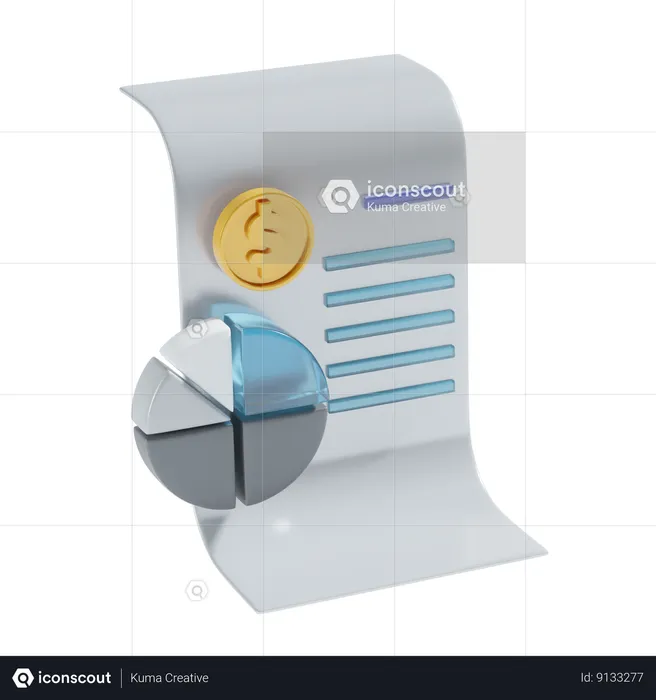 Rapport financier  3D Icon