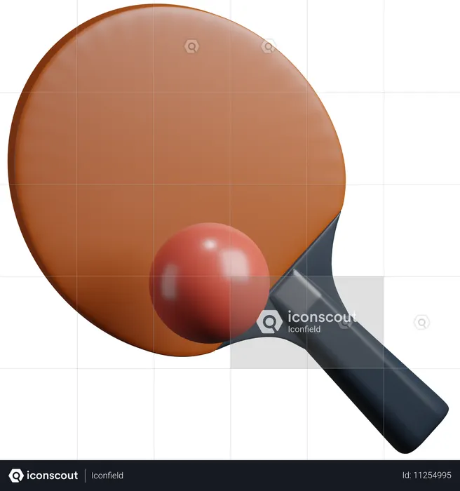 Balle de ping-pong + batte  3D Icon