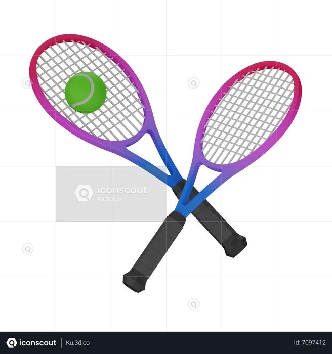 Raquette de tennis avec balle  3D Icon