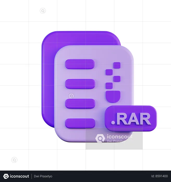 Rar File  3D Icon