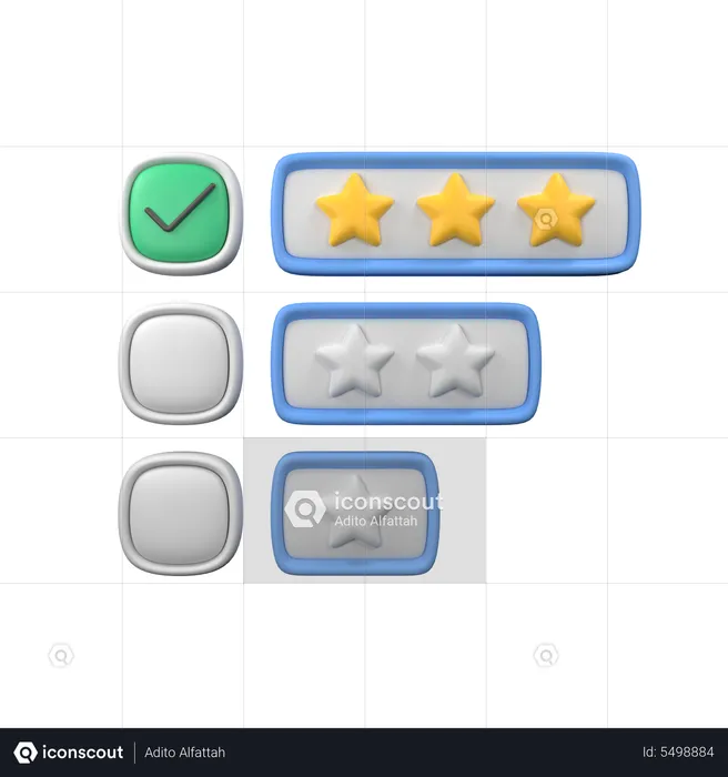 Rating Star  3D Icon