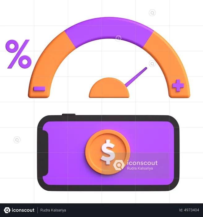 Taux de revenu  3D Icon