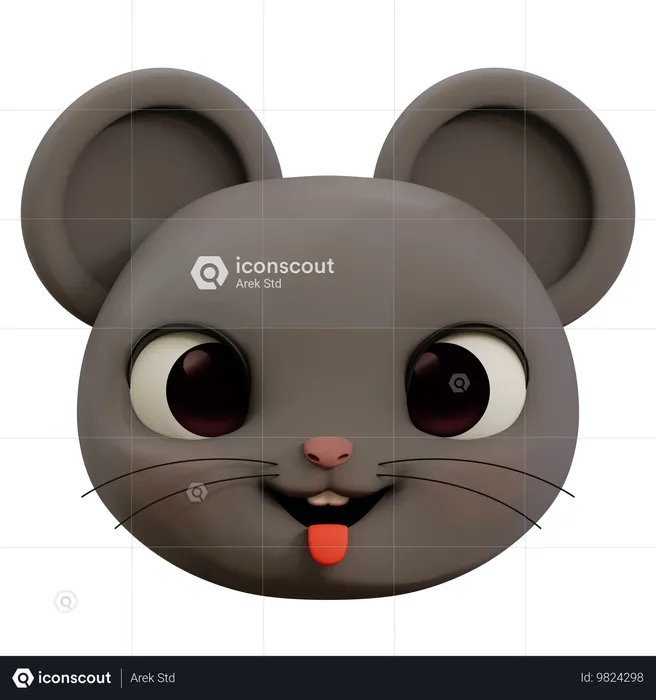 Ratón sacando la lengua emoji Emoji 3D Icon