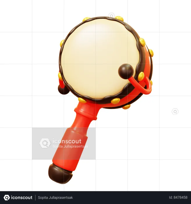 Rattle drum  3D Icon