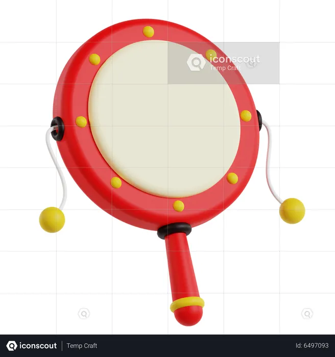 Rattle Drum  3D Icon