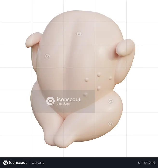 Raw chicken  3D Icon