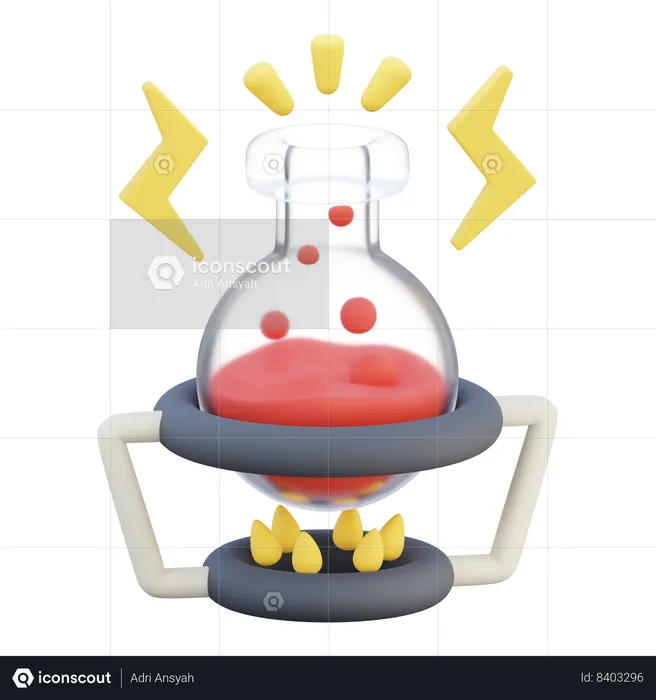 Reacción química  3D Icon