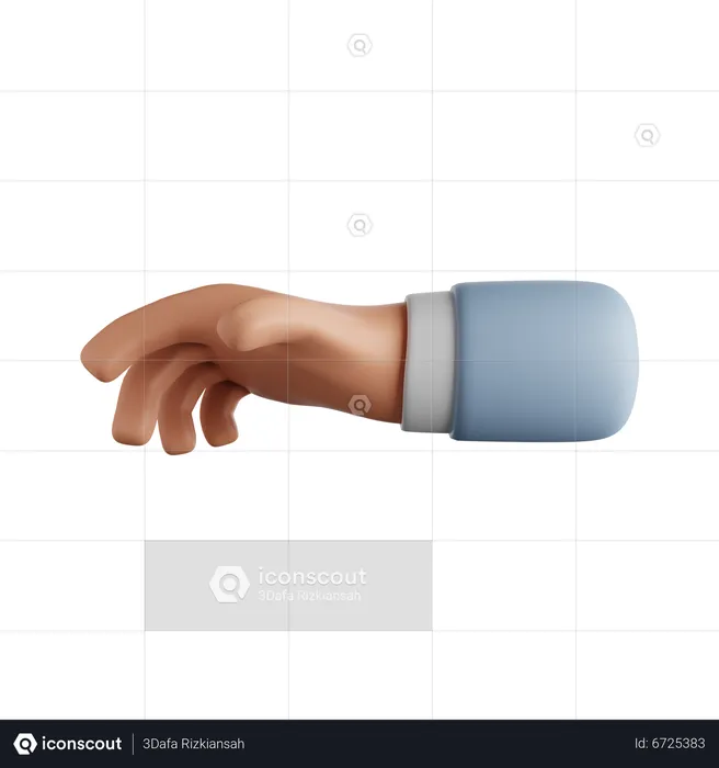 Reaching For Something Hand Gesture  3D Icon