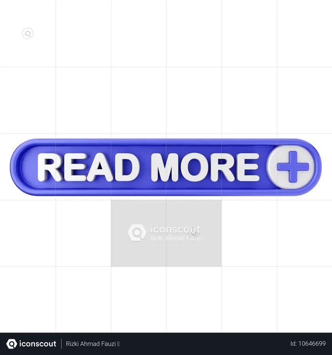 Read More Text Button  3D Icon