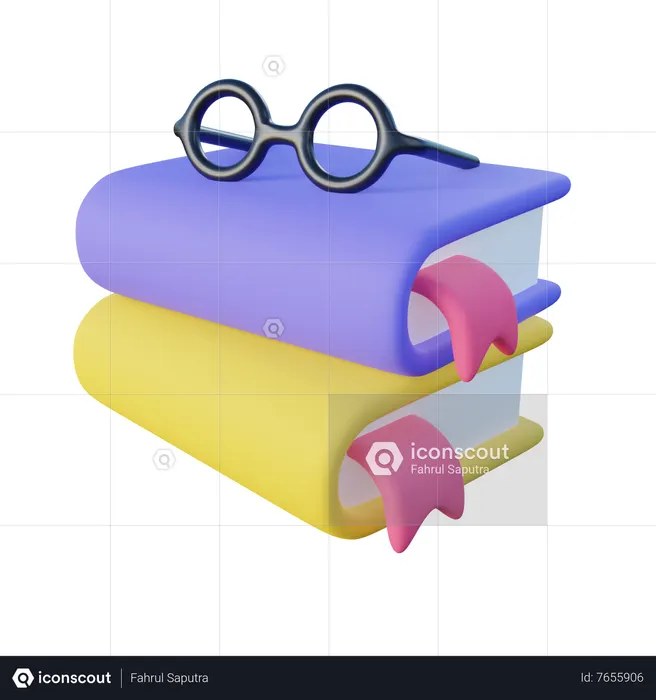 Reading Glasses on Top  3D Illustration