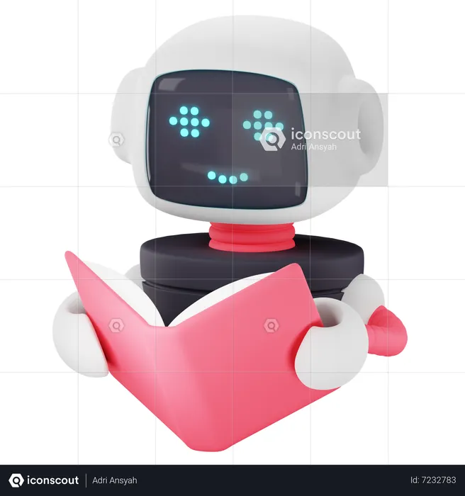 Reading Robot  3D Icon