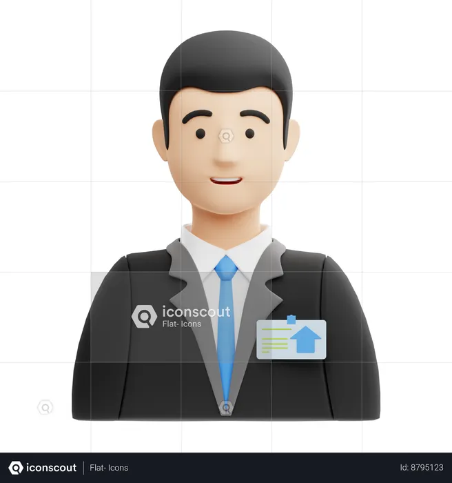 Real Estate Agent Male  3D Icon