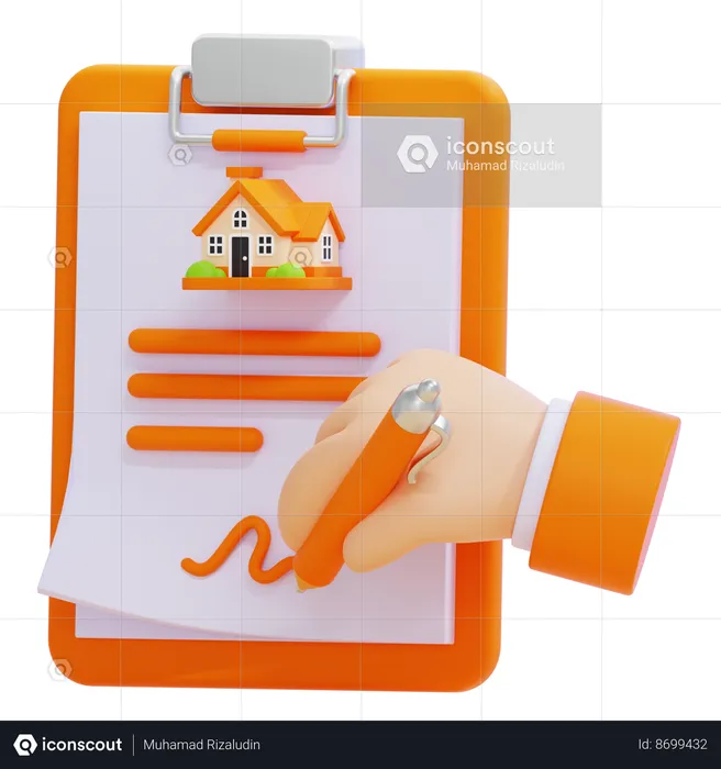 Real Estate Contract  3D Icon