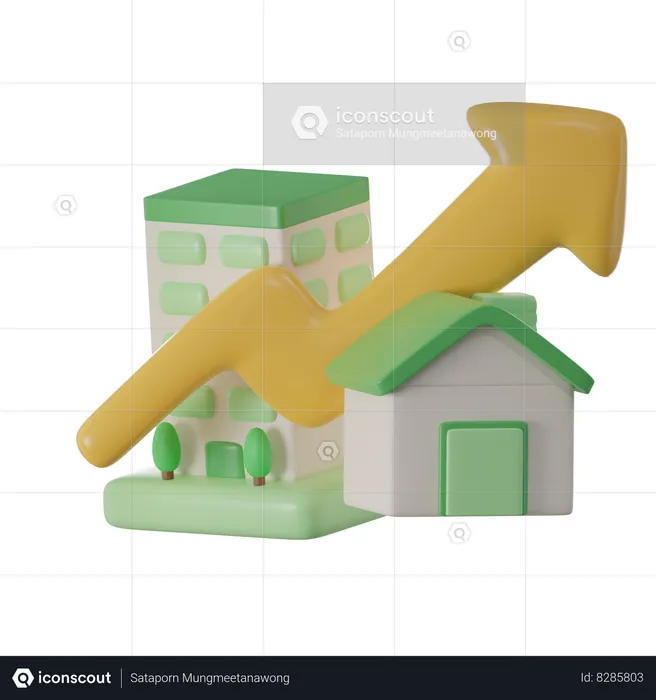 Real Estate Growth  3D Icon