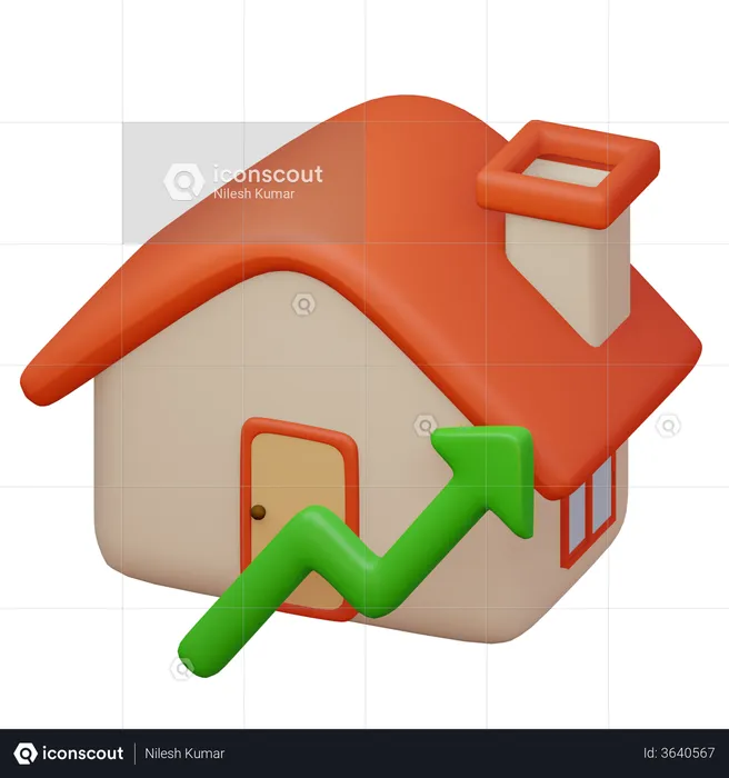 Real Estate Growth  3D Illustration