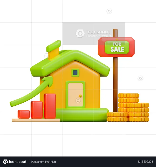 Real Estate Investment  3D Icon