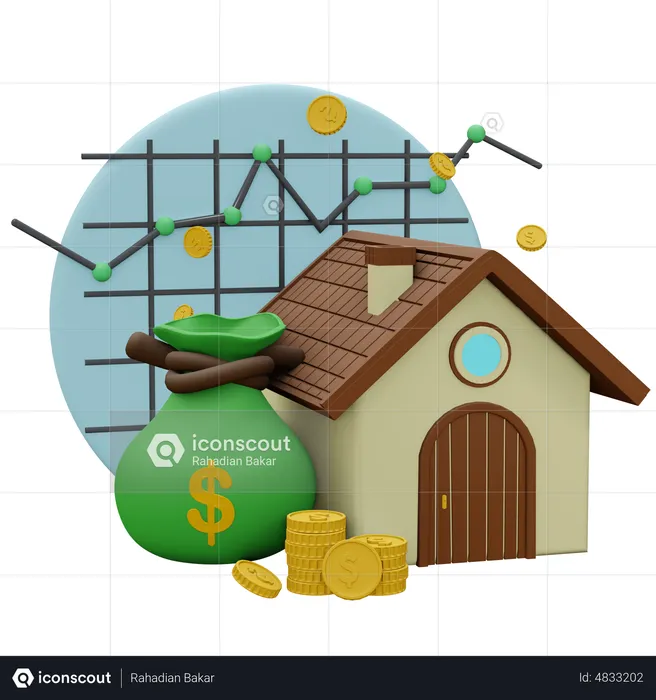 Real Estate Investment  3D Icon