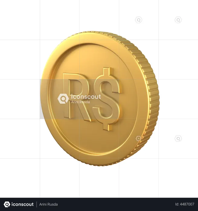 Real Gold Coin  3D Icon