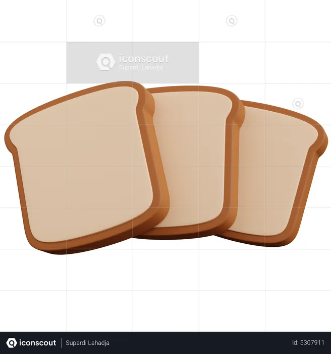 Rebanada de pan  3D Icon