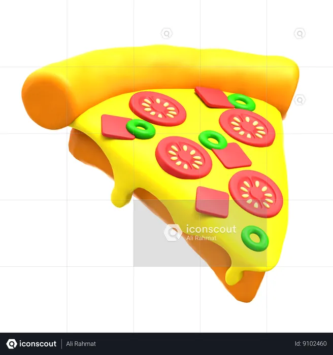 Porción de pizza  3D Icon