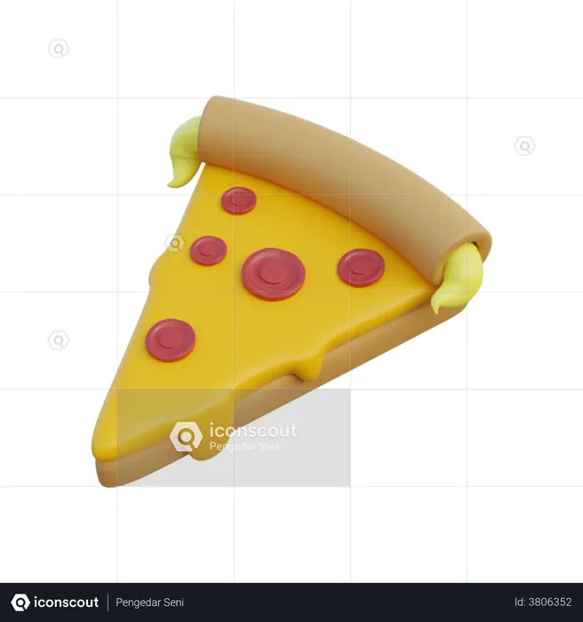 Porción de pizza  3D Illustration