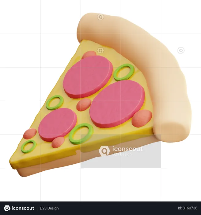 Porción de pizza  3D Icon